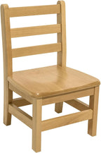 Kids Wooden Chair Set, Fully Assembled Youth Ladderback Wood Chairs for Children, 11" Seat Height for Ages 4-6 (Set of Two)