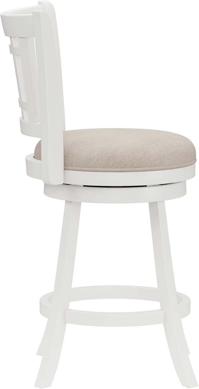 Hillsdale Fairfox 24.5" Wood Swivel Counter Height Stool, White
