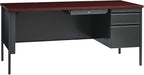 Lorell Single Right Pedestal Desk, Mahogany, 66 by 30 by 29-1/2-Inch