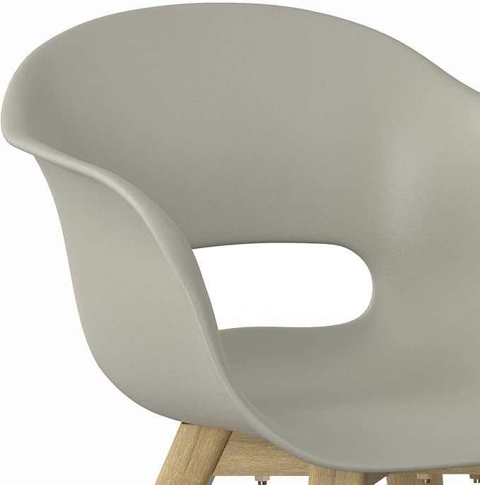 SIMPLIHOME Kona SOLID ACACIA WOOD 24 inch Wide Contemporary Outdoor Dining Chair in Plastic ( Set of 2 ) in Taupe for the Dining Room