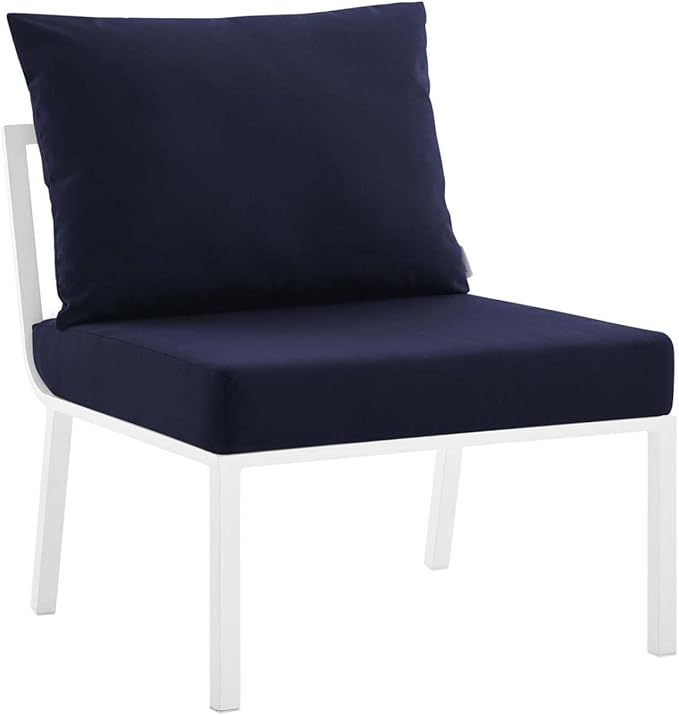 Modway Riverside Outdoor Furniture, 5-Piece Set, White Navy