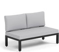 MFSTUDIO 2 Seat Patio Furniture Set,Outdoor Metal Frame Patio Sectional Sofa Conversation Set with Removable Cushion for Backyard,Garden