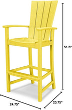 POLYWOOD® Quattro Adirondack Bar Chair in Lemon