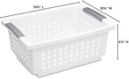 Sterilite Stackable Storage Bin and Organization Basket with Flip Down Accent Rails for Home and Household Organization, Medium, White (30 Pack)