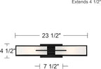 Possini Euro Design Midtown Mid-Century Modern Wall Mounted Light Black Metal Hardwired 23 1/2" Wide Light Bar Fixture White Opal Glass Shades for Bathroom Vanity Mirror House Home Room Decor