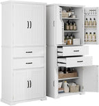 Polibi Elegant Storage Cabinet with Adjustable Shelves - 2 Drawers, 5 Interior Shelves & 6 Small Shelves, for Living Room/Bathroom, White