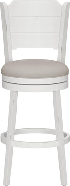 Hillsdale Clarion Wood Swivel Bar Height Stool, Sea White