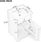 20" Bathroom Vanity with Sink, Wooden Bathroom Storage Cabinet with Soft Closing Door and Adjustable Shelve,Narrow Small Bathroom Cabinet for Small Space (20"× 18"×34"),Black