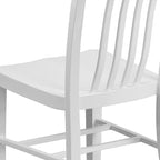 Flash Furniture Commercial Grade White Metal Indoor-Outdoor Chair