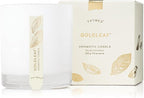 Thymes Aromatic Jar Candle - Goldleaf Scented Candle for a Floral Home Fragrance - Matte White Candles (7.5 oz)