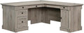 Pemberly Row 65" x 69" Contemporary Engineered Wood L-Shaped Desk with Storage, Drawers, Flip-Down Panel, Grommet Holes, for Home Office/Workspace, in Split Oak Finish