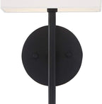 Possini Euro Design Favreau Modern Wall Sconce Lighting Black Hardwired 16 1/4" High Fixture Rectangular Linen Fabric Shade for Bedroom Bedside Living Room Home Hallway Dining Kitchen