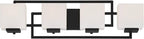 Possini Euro Design Modern Wall Light Black Hardwire 29" 4-Light Fixture Opal White Rectangular Geometric Glass Shade for Bedroom Bathroom Bedside Vanity Living Room Home Mirror Hallway Dining