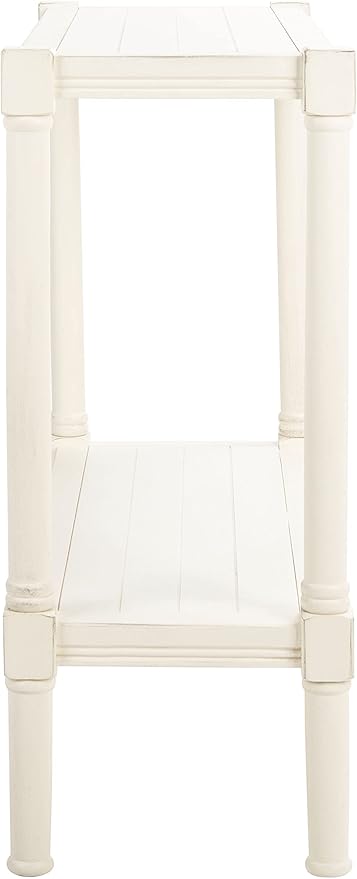 SAFAVIEH Home Collection Rafiki Distressed White Lower Shelf Console Table CNS5714A
