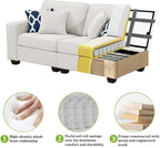 Legend Vansen Modular Sectional Sofa L Shaped Couch with Ottoman Modern Reversible Corner Sectional Couch for Living Room