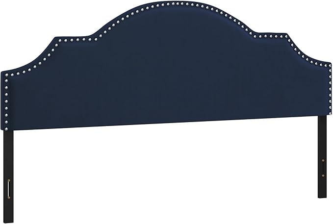 Hillsdale Cynthia Upholstered King Adjustable Headboard, Navy