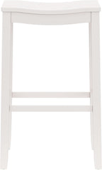 Hillsdale Furniture Fiddler Backless Saddle Bar Stool, White