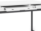 SIMPLIHOME Banting Desk - 60-Inch Wide Solid Hardwood and Metal Writing Desk in White, Modern Industrial Home Office Computer Table for Study with 2 Drawers and Flip-Down Keyboard Tray
