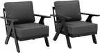 COOS BAY Iron Luxe Modern Outdoor Patio Chairs Set of 2, Lounge Accent Chairs for Backyard, Deck, Porch, Garden, Black/Gray