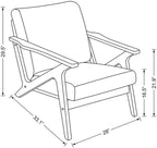 Zola Mid Century Modern Accent Chair Arm Chair, Living Room Furniture, Beige/Oak