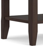 SIMPLIHOME Acadian SOLID WOOD 19 inch Wide Square Transitional End Table in Warm Walnut Brown for the Living Room and Bedroom