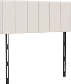 HAOBO Home Upholstered Headboard Foldable King Size Headboards Eastern King/California King Faux Leather Panel with Height Adjustments-White