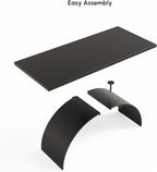 homary 70.9" Industrial Executive Desk, Black Top Desk Modern Home Desk with Arched Design Legs for Study, Office, Home Office