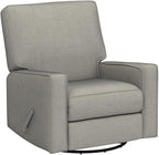 Harkawon Swivel Rocker Recliner Chair, Glider Rocker Recliner, Rocking Chair Nursery, Fabric Chair with High Back, Deep Seat, for Living Room, Bedroom (Brownish Grey-tan)