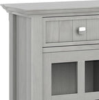 SIMPLIHOME Acadian SOLID WOOD 36 Inch Wide Rustic Entryway Hallway Storage Cabinet in Fog Grey, For the Living Room, Entryway and Family Room