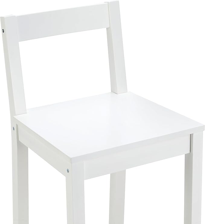 Amazon Basics Wooden Bar Stool with Backrest 24", White, 1 Unit