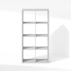 Furinno Cubic Closet Organizers and Storage, 8-Cube Closet Organizer, Open Shelf Closet Storage, Extra Thick Frame for Wardrobe, Bedroom, Living Room, Light Grey
