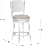 Hillsdale Clarion Wood Swivel Stool, Counter Height, Sea White