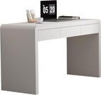Executive Desk with Drawers, White Computer Desk with Drawers with Three-Layer Lacquered Thick Wooden Board, 55 inch Modern Home Office Desk for Study, Living Room, Bedroom