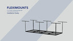 FLEXIMOUNTS 3x8 Overhead Garage Storage Rack, Adjustable Storage Organization System, Heavy Duty Metal Garage Ceiling Storage Racks, 2 pack, White, Classic Series