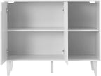 Panana Kitchen Buffet Cabinet Storage Sideboard with 2 Doors 2 Shelves, 41.8" L x 15" W x 32.5" H (White)