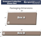 Grain Wood Furniture Greenport Solid Wood Platform Bed, Queen Size, Brushed Walnut