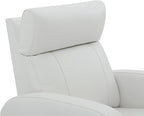 CHITA Genuine Leather Power Swivel Glider Recliner Chair, FSC Certified Double Layer Backrest Truck Armrest Recliner Chair Sofa for Living Room-White