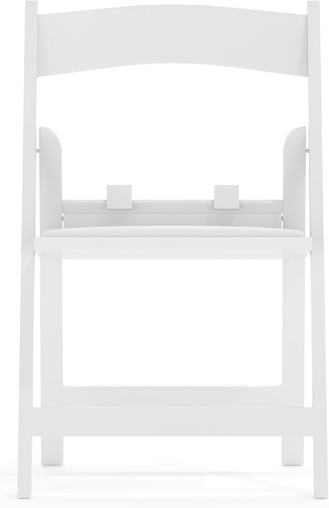 Flash Furniture HERCULES Kids Folding Chairs with Padded Seats | Set of 2 White Resin Folding Chair with Vinyl Padded Seat for Kids