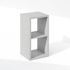 Furinno Cubic Closet Organizers and Storage, 2-Cube Closet Organizer, Open Shelf Closet Storage, Extra Thick Frame for Wardrobe, Bedroom, Living Room, Light Grey