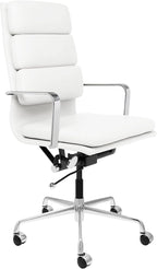 Laura Davidson Furniture SOHO II Tall Back Padded Management Chair (White)