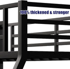 Latest Upgrade & Stronger Steel Twin XL Over Queen Bunk Bed, Heavy Duty Thickened More Rust-Proof Metal Bunk Queen Bed with Enhanced Legs & Slats (Easier Assembly)