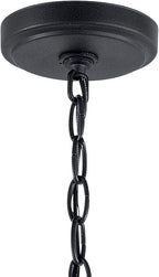 Kichler Winslow 19.75" 5-Light Chandelier Light with Clear Seeded Glass in Black for Kitchen, Bar, Dining Room, Living Room (19.75" x 16.25"), 44030BK