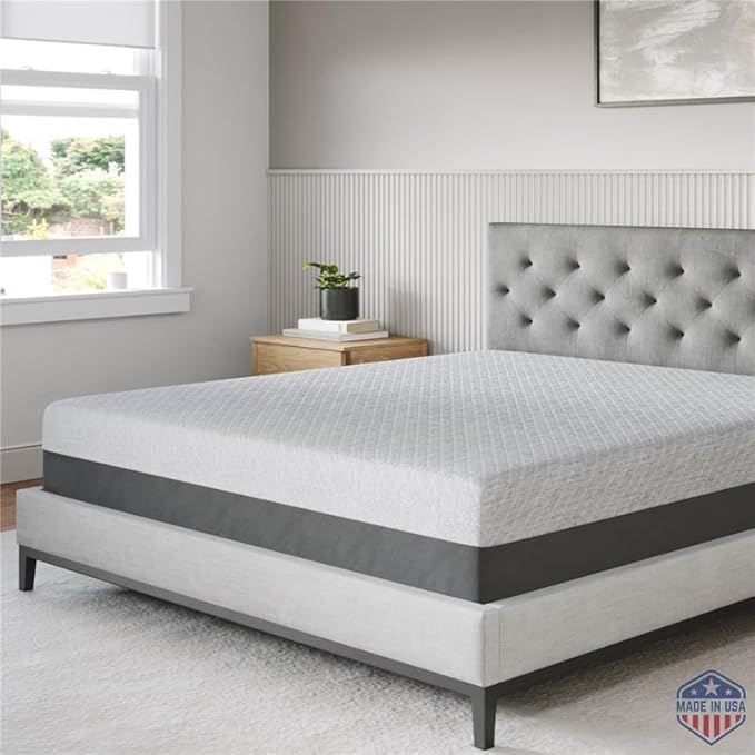 Celestial Sleep Gel Memory Foam Mattress in a Box, Made in The USA, CertiPUR-US® Certified Foam, Oeko-Tex, and Fiberglass-Free Certified Bed, 12 inch Soft - King