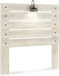 Signature Design by Ashley Cambeck Farmhouse Panel Headboard ONLY with USB Charging Stations, Full, Whitewash