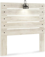 Signature Design by Ashley Cambeck Farmhouse Panel Headboard ONLY with USB Charging Stations, Full, Whitewash
