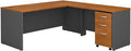 Bush Business Furniture Series C 72W L Shaped Desk with 48W Return and Mobile File Cabinet in Natural Cherry