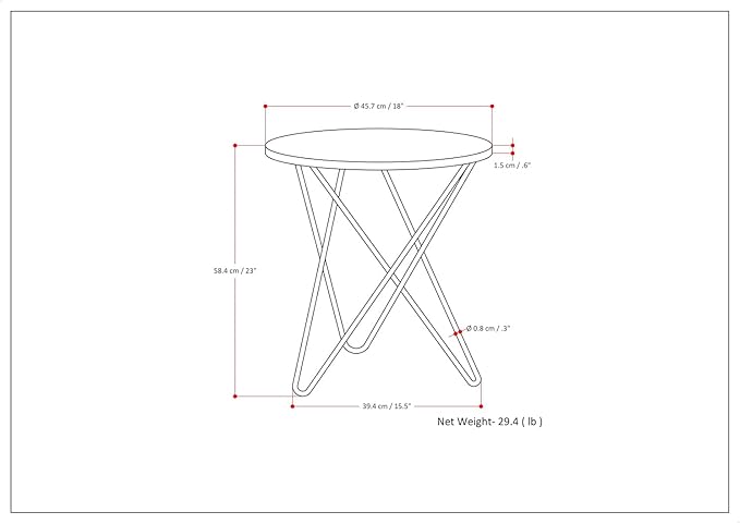 SIMPLIHOME Gabon Modern 18 inch Wide Metal Accent Side Table in White, Gold for the Living Room and Bedroom