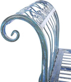 SAFAVIEH Outdoor Collection Brielle Victorian Antique Blue Bench