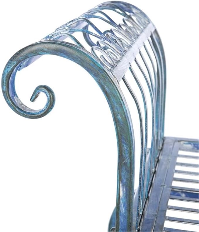 SAFAVIEH Outdoor Collection Brielle Victorian Antique Blue Bench