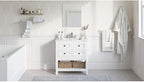 Hanover Roseville 31'' Vanity Cabinet with Sink Combo for Bathroom, Powder Room | Pre-Assembled Cabinet | 2 Drawers, Bottom Shelf | Artificial Stone Countertop | White Cabinet | HANVN0108-31-1WH